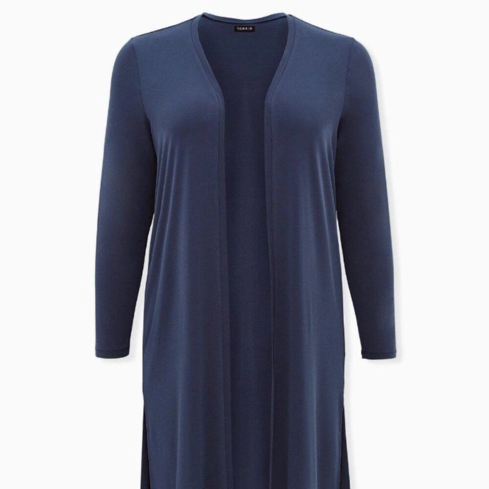 Torrid Cardigan Duster Lightweight Stretchy Slinky Flattering Comfortable 12 - Picture 4 of 12